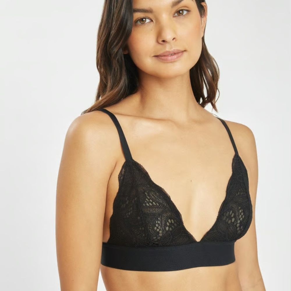 Black Lined Lace Bralette